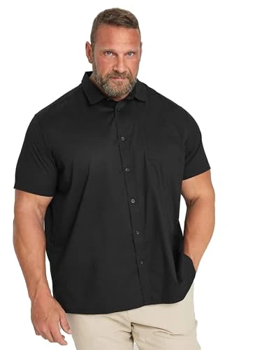 Big & Tall Stretch Short Sleeve Shirt - Men's - M to 8XL Black