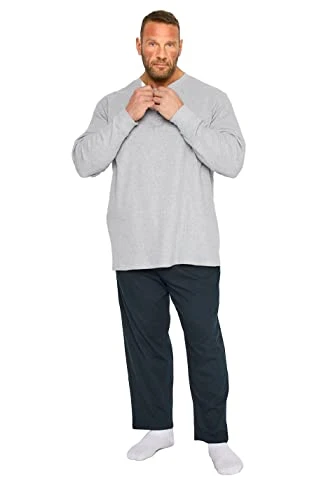 Big & Tall Waffle Top & Navy Blue Pyjama Set - Men's - M to 8XL