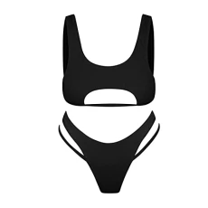 Bikini Sets for Women UK 38dd, Quick Dry Women's Bikinis Underwired Sequin No Rims Bikini Sets with Boyshorts, Bikini Set for Women Strapless Bikini 70th Birthday Gifts for Women Thank You Gifts