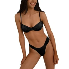 Bikini Sets for Women UK High Waisted, Quick Dry Women's Bikinis Criss Cross Breathable Beachwear, Women Low Waist Thong Swimwear Bathing Suits 18th Birthday Gifts for Her Spring Deal Days
