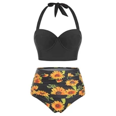 Bikini Sets for Women UK, Quick Dry Women's Bikinis Low Waisted Strappy Swimwear Sets, Women Racer Back Bikini Top with V Cross Bottom Personalised Gifts Valentine Gifts