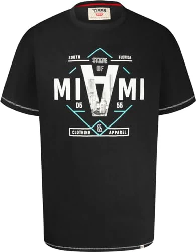 Bingham State of Miami Printed Short Sleeve T-Shirt for Men's (601515) in Black 4XL