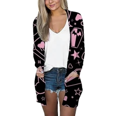 Birthday Gifts for Her Womens Three Quarter Sleeve Cardigans, Long Sleeve Crew Neck Cropped Bolero Cardigans Sweater Autumn Winter Boyfriend Cardigan For Halloween