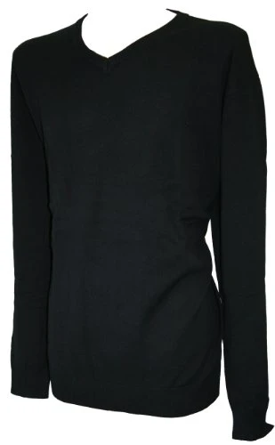 Black 100% Cotton V-Neck Jumper 2XL