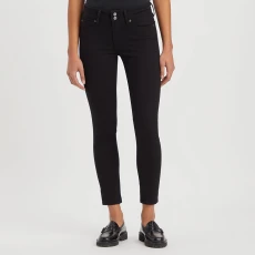 Black 711&trade; Double Button Stretch Jeans