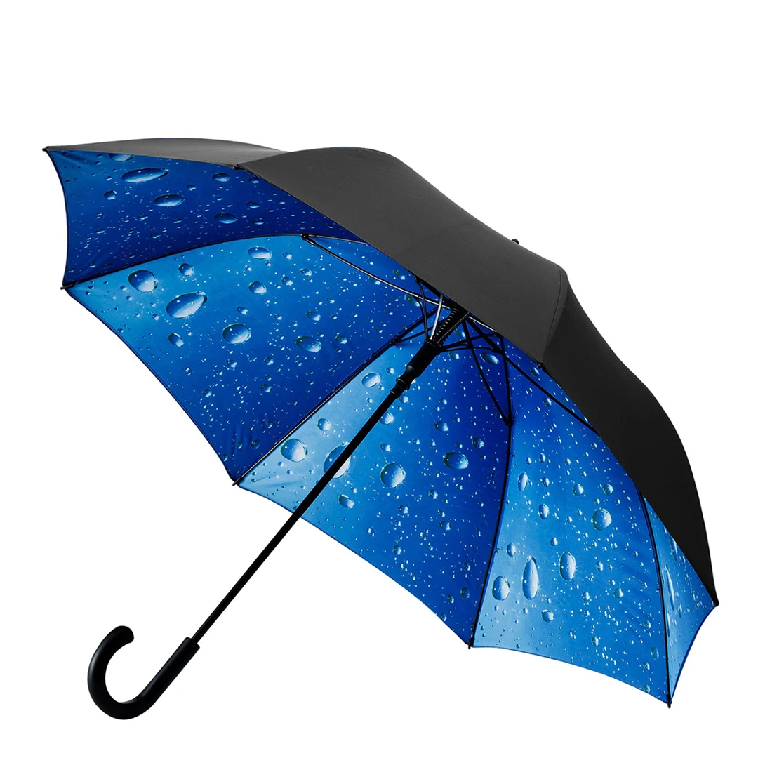 Black And Blue Large Double-Canopy Automatic Golf Umbrella