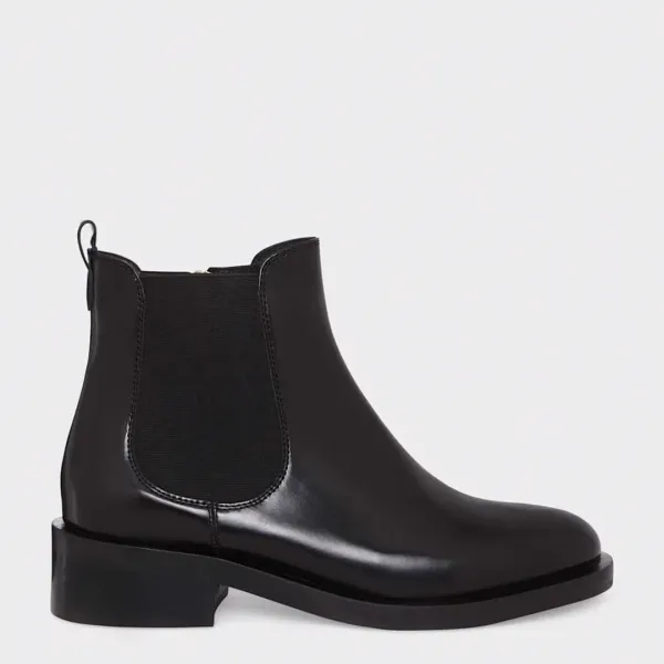 Black Bethany Leather Chelsea Boots