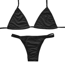Black Bikini Set Plus Size Push Up Bathing Suit with Shorts Halterneck Strapless Women's Sexy Halter Bikini Set Tie Sides Thong Triangle Brazilian Bikini St Patrick Day Gifts Exploring