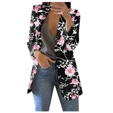 Black Blazer Women Blazer and Shorts Set Women Long Suit Jackets for Women Trouser Suits for Ladies Wedding Womens Coat Waterproof Jackets Women Cardigan for Women(1-Pink,L)