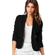 Black Blouses For Women UK Long Sleeve Short Lapel Suit Jacket Business Work Women's Coats Tops Slim Fit Jackets Cropped Outerwear Plus Size Women's Cardigans Jumpers Clearance S-6Xl