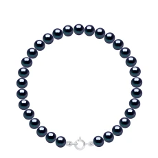 Black Bracelet Row Of Pearl