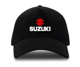 Black Cap for Suzuki Moto Fans Unisex - Eco Algodon, Black/White, One Size