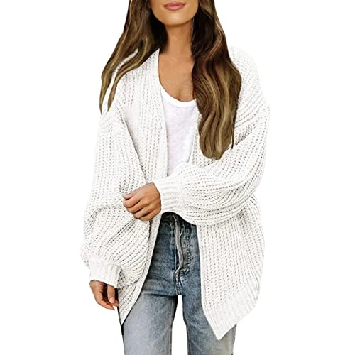 Black Cardigans For Women Uk Solid Colour Long Sleeve Baggy Knitwear Open Front Casual Lightweight Soft Knited Cardigan Sweater Jackets Winter Coats For Women Uk Soft Thermal Outerwear