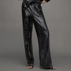 Black Charli Sequin Trousers