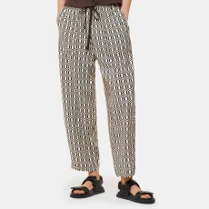 Black Check Print Relaxed Trousers ulti