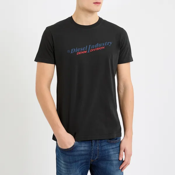 Black Chest Logo Cotton T-Shirt