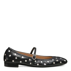 Black Claris Studded Ballet Flats