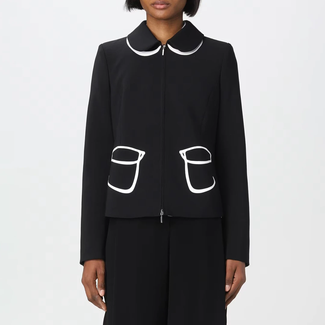 Black Contrast Stitch Jacket ulti