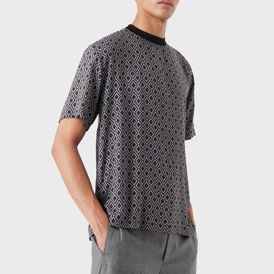 Black Crew Neck Printed Top ulti