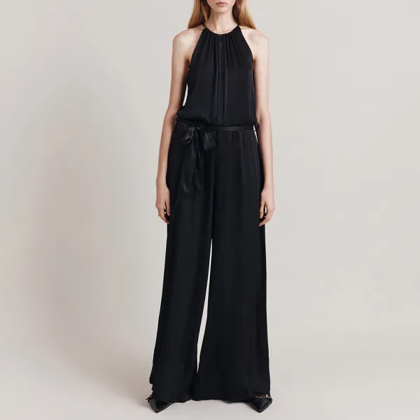 Black Drapey Keyhole Jumpsuit