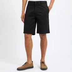 Black Drawstring Chino Shorts