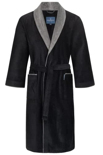 Black Dressing Gown Men Velour I Long I Large I Black