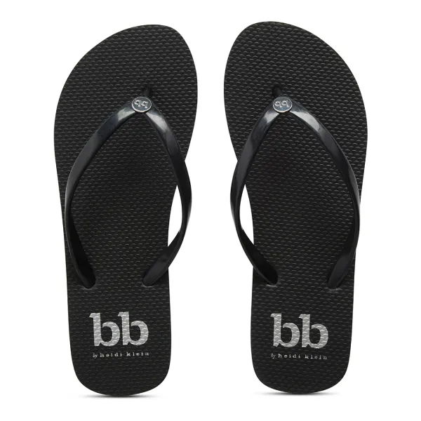 Black Eva Flip-Flops - Size 4 - Multi