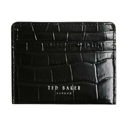 Black FABAY Croc Effect Leather Card Holder