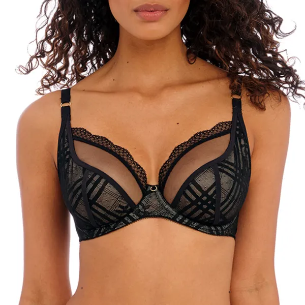 Black Fatale Plunge Bra - Black