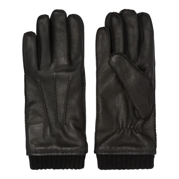 Black Faversham Deer Leather Gloves - Size M/L