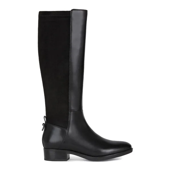 Black Felicity Leather Long Boot - Black