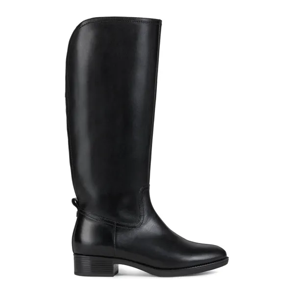 Black Felicity Leather Long Boot - Black