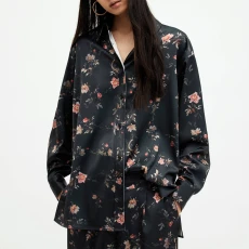 Black Floral Louisa Tanana Shirt