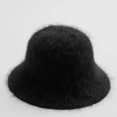Black Fluffy Bucket Hat