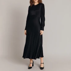 Black Gathered Bust Midaxi Dress