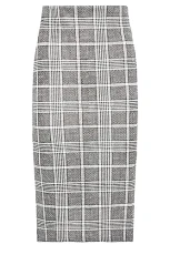 Black & Grey Check Stretch Midi Skirt Petite Black & Grey Check Stretch Midi Skirt Petite