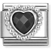 Black Heart Dots Charm