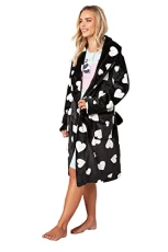 Black Heart Print Dressing Gown Petite Black Heart Print Dressing Gown Petite