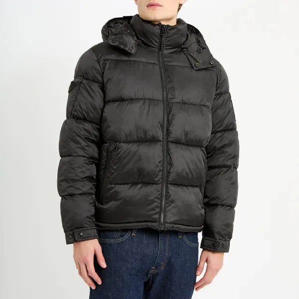 Black Heavyweight Short Puffer Jacket - Black