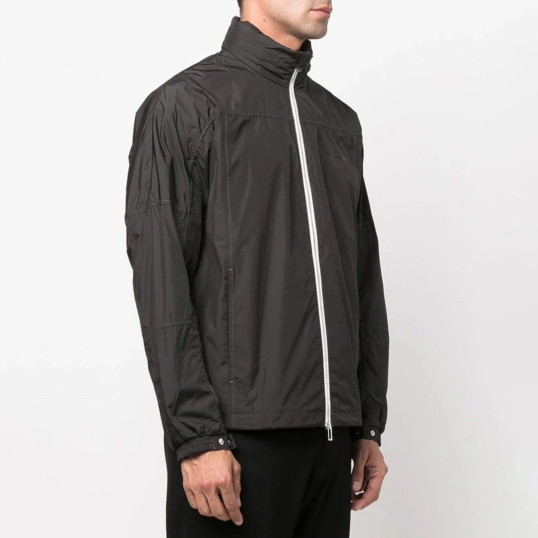 Black High Neck Zip Jacket - Navy