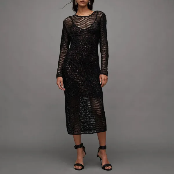 Black In Rosalie Anita Cotton Dress - Black