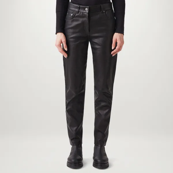 Black Larchmont Leather Trousers - Black
