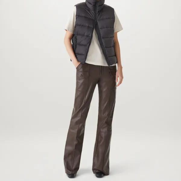 Black Laurel Padded Gilet - Black