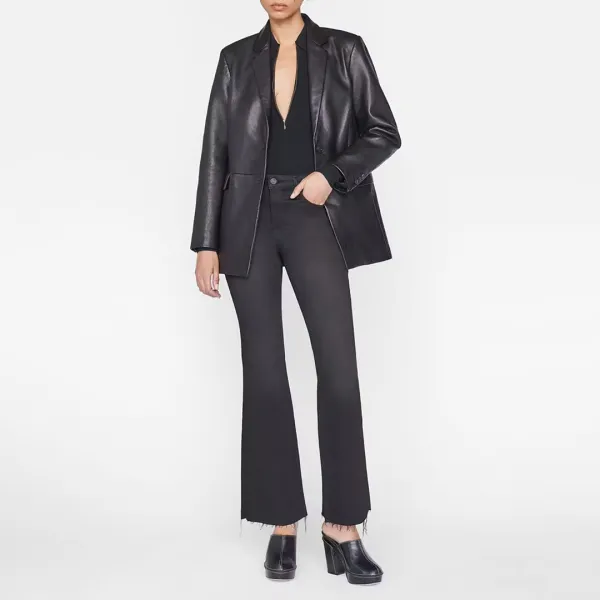 Black Le Easy Flare Cropped Jean - Blue