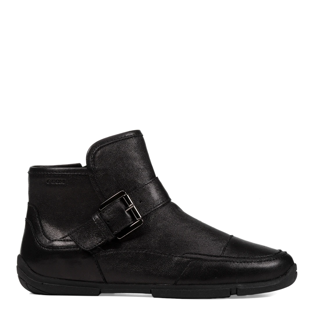 Black Leather Aglaia Ankle Boot