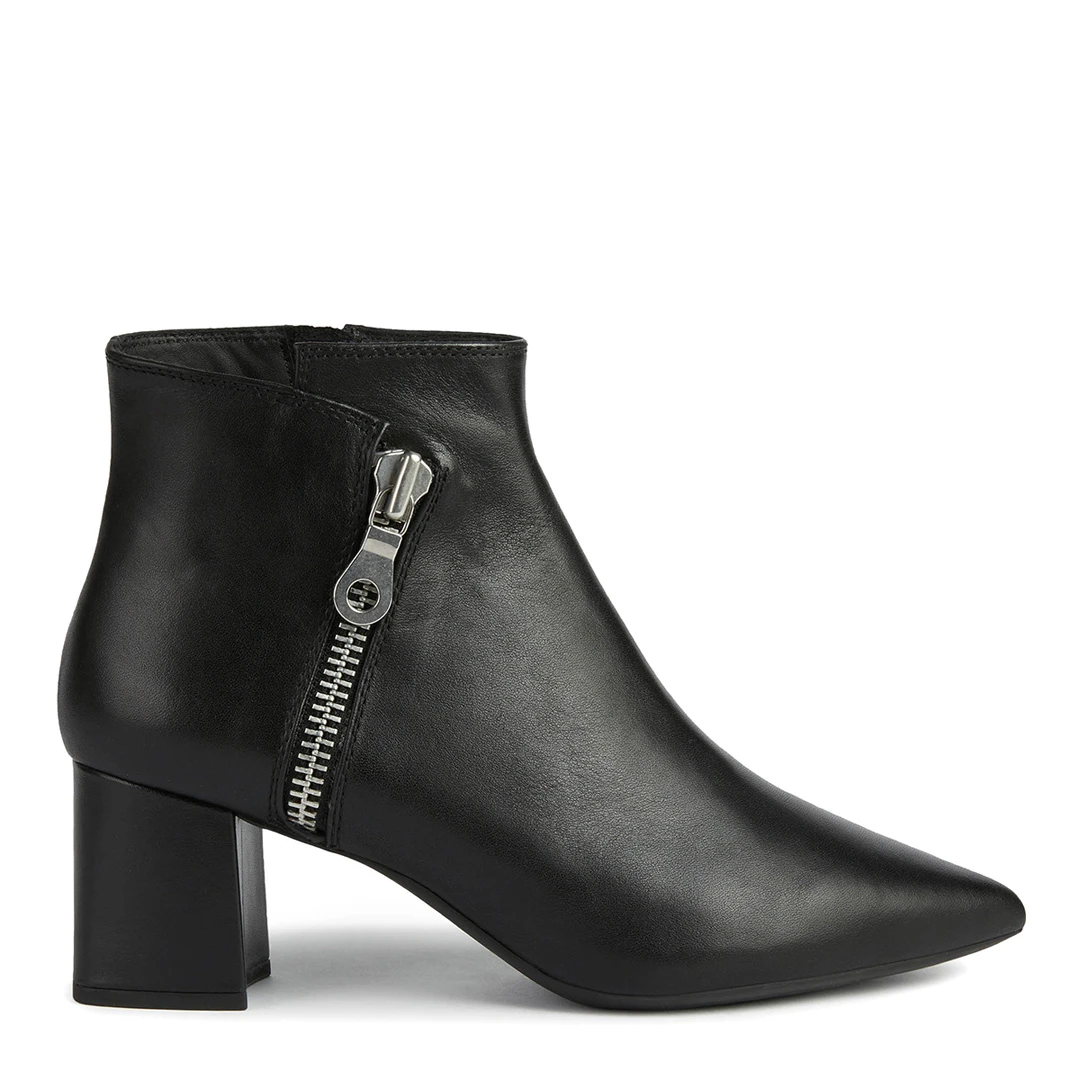 Black Leather Bigliana Ankle Boot