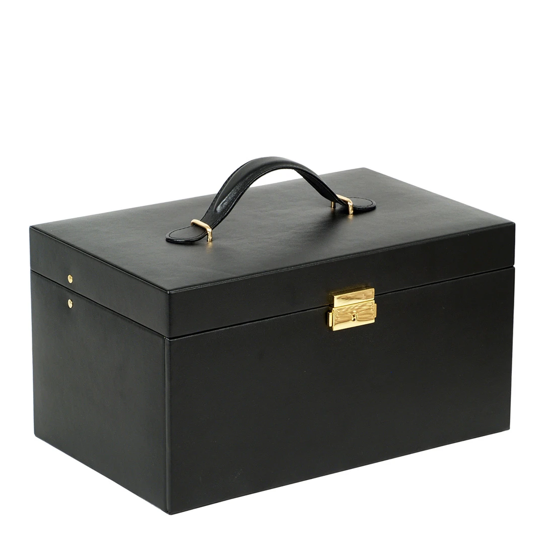 Black Leather Heritage Jewellery Box