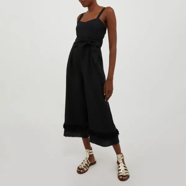 Black Lirica Tie Jumpsuit - Black
