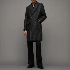 Black Lovell Double Breasted Cashmere Blend Coat