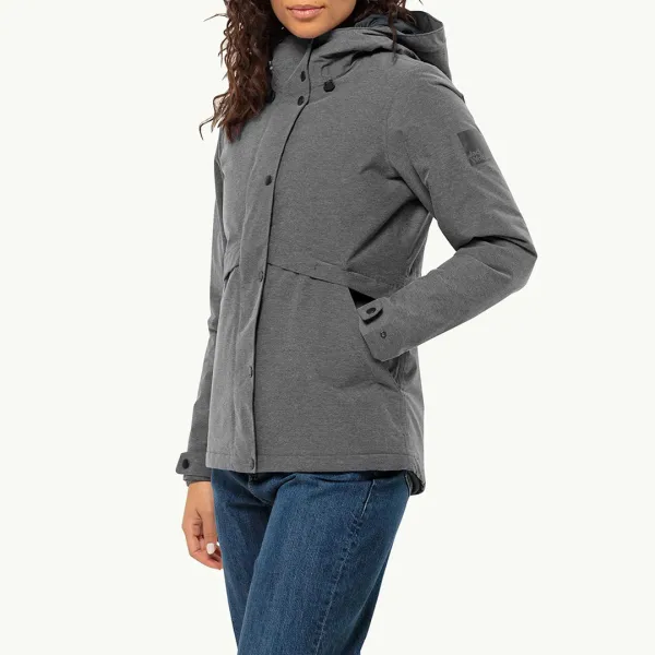 Black Marl Snowy Park Jacket - Black